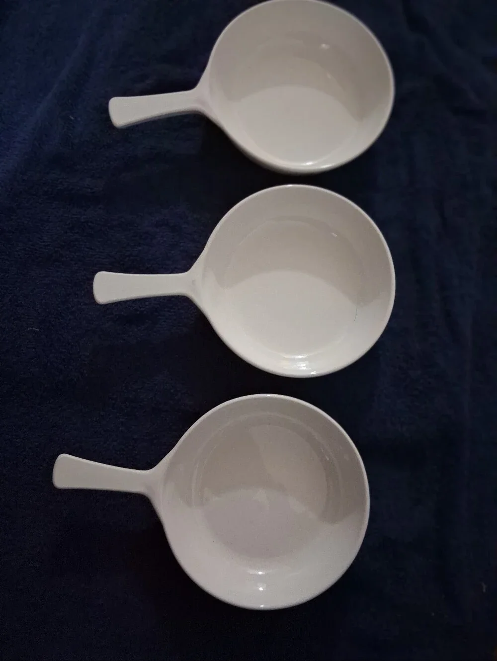 White Ceramic Soup Bowls with Fruit Pattern - Set of 3 Corningwear